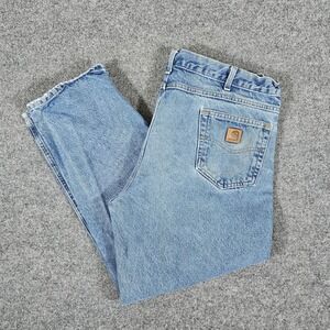 Y2K Baggy Carhartt Denim Jeans Light Wash Tagged Size 42x30 Actual 38x29